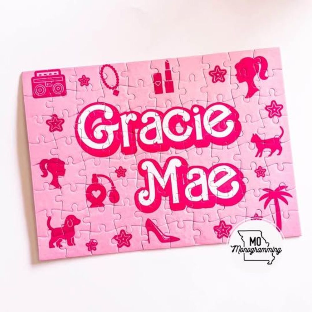 80pc Personalized Barbie Name Puzzle